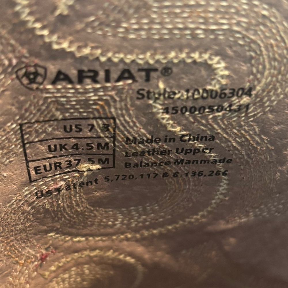 Ariat QuickDraw Brown Leather Western Boots Ladies Woman 7.5 Cowgirl Rodeo - Picture 9 of 12